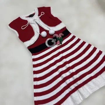 새상품급 산타 코스튬 니트 원피스 S