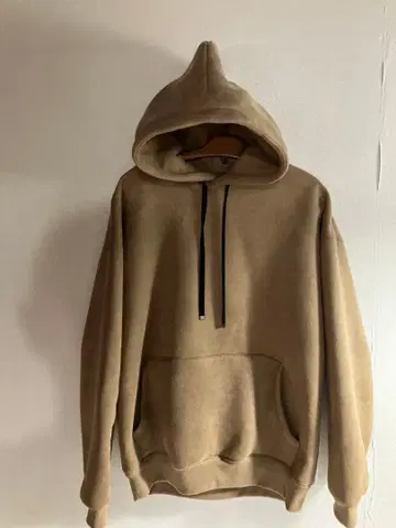 베이지 플리스 후드티