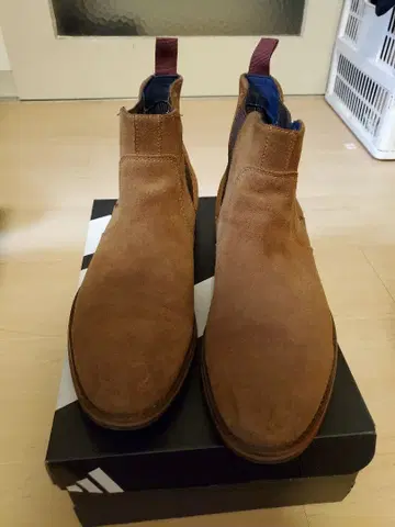 존스턴 앤 머피 스웨이드 사이드 고어 부츠 브라운 US9.5
