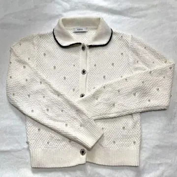 새상품급 COEL 코엘 펄 비즈 가디건