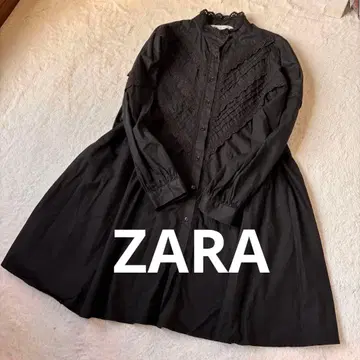 ZARA 자라 랙 미니 원피스 긴팔 튜닉 면 S 사이즈