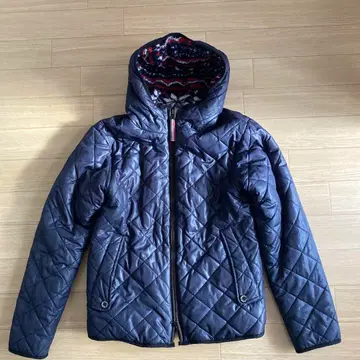 빔즈 네이비 퀼팅 자켓 후드 부착