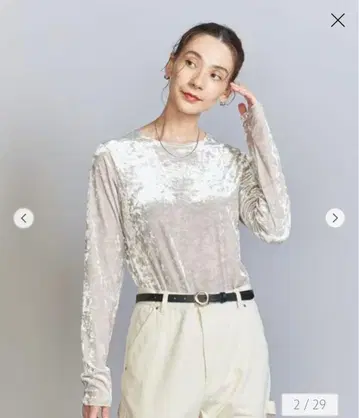 뷰티 앤 유스 벨로아 롱 슬리브 T셔츠