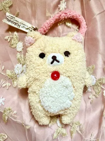 San-X 코리락쿠마 복슬복슬 봉제 인형형 모바일 파우치 새상품급