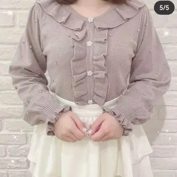evelyn 비쥬 프릴 니트 핑크