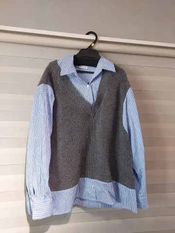 ZARA 콤비네이션 니트 셔츠