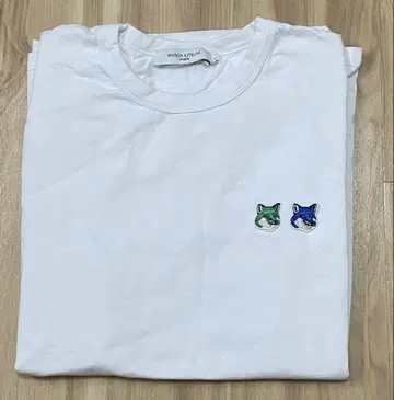 메종 키츠네 화이트 T셔츠 L 사이즈