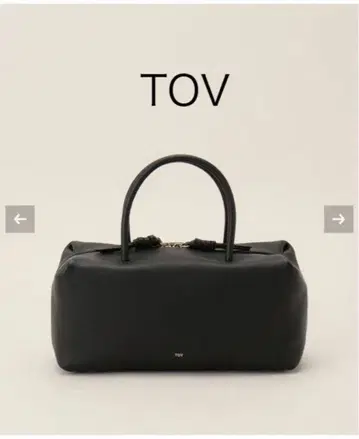 TOV 도브 블랙 가죽 핸드백
