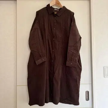 Samansa Mos2 브라운 셔츠 원피스