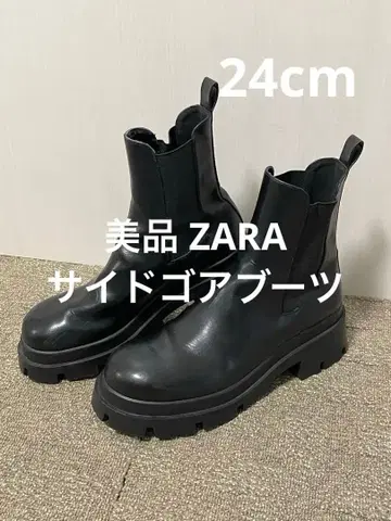 새상품급 ZARA 사이드 고어 부츠 38 24cm