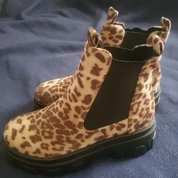 가격 인하 레오파드 무늬 사이드 고어 부츠