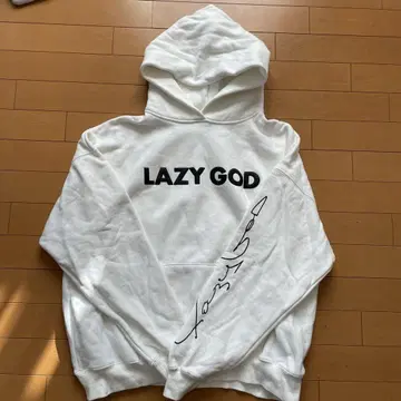 LAZYGOD 후드 부착 후드티 속기모 화이트 사사키 유루카 격투기