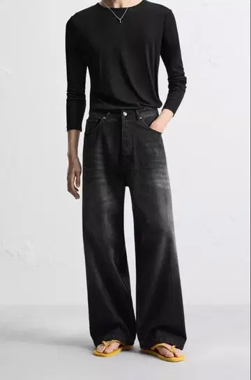 ZARA 엑스트라 배기 데님 블랙 사이즈 36