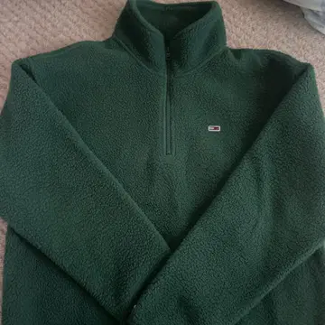 TOMMY JEANS 그린 하프 지퍼 M