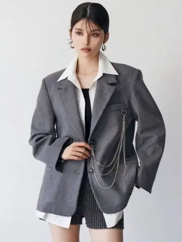 MURUA 무루아 컬러 어태치먼트 자켓 그레이