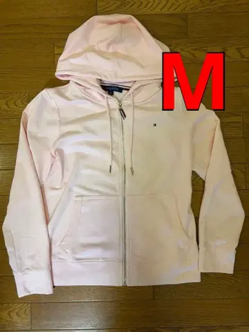 타미힐피거 풀 집업 후디 후드티 M 핑크