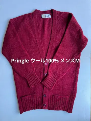 Pringle of Scotland 울 가디건 버건디 남성용 M