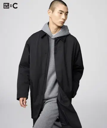 [ 새상품 ] UNIQLO:C 퍼프 테크 하프 코트 블랙 M 사이즈