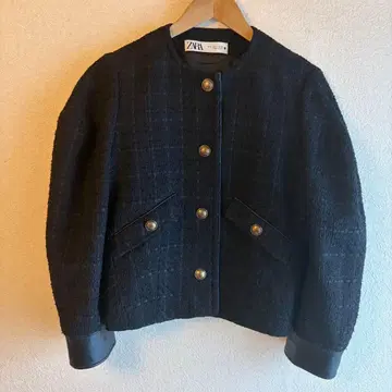 ZARA 노카라 트위드 자켓