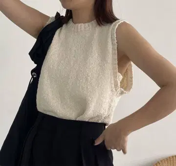 밴딩 SET 네프 슬리브리스 니트