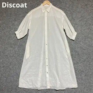 Discoat 화이트 셔츠 원피스 긴팔