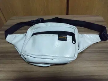 미사용 vanson 올드 반손 힙색 가죽 화이트