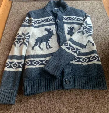 abercrombie&fitch 아바클로 니트 블루종 노르딕 무늬