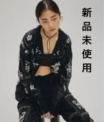 TODAYFUL 자수 패치워크 셔츠 블랙