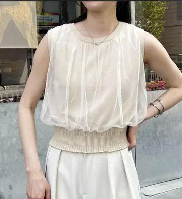 튤 레이어드 탱크
