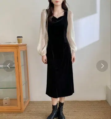 포멀 원피스 벨로아 롱 원피스