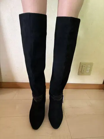 롱부츠 스웨이드 블랙 사이즈 40