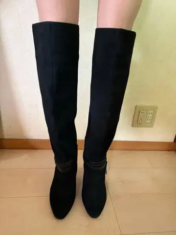 롱부츠 스웨이드 블랙 사이즈 40