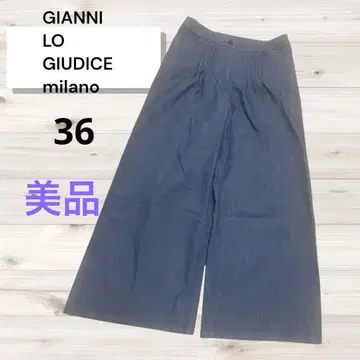 GIANNI LO GIUDICE 잔니 로 주디스 블루 와이드 팬츠