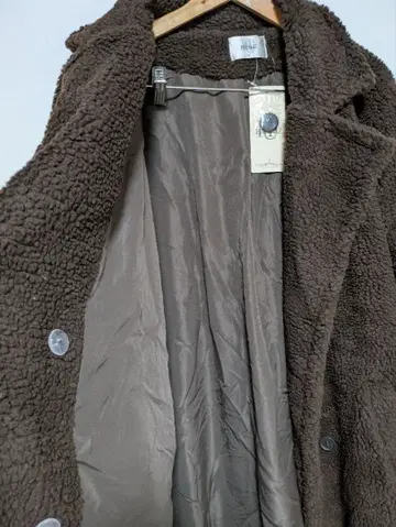 다크 브라운 보아 롱 코트