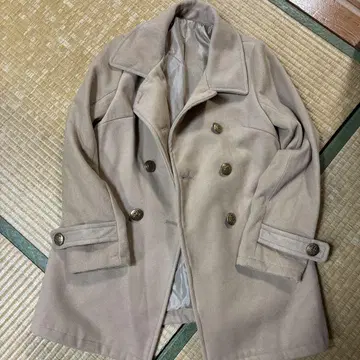 베이지 울 혼방 피코트