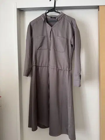 카키 셔츠 원피스 프리 사이즈 긴팔