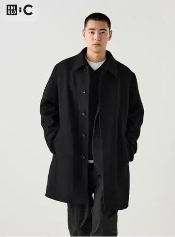 UNIQLO C 유니클로 더블 페이스 코트 L 사이즈 블랙