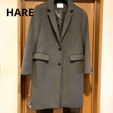 HARE 울 혼방 체스터 코트 카키