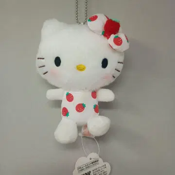 레어 레트로 헬로키티 딸기 봉제 인형 마스코트 볼체인
