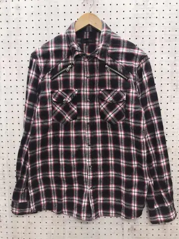 LAFORM 아메카지 타탄 체크 패턴 스냅 버튼 긴팔 플란넬 셔츠