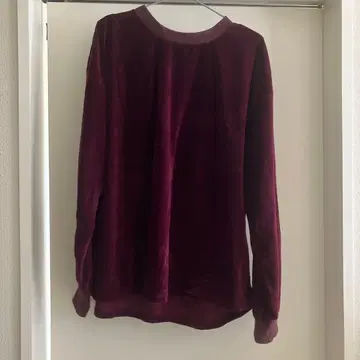 HARE 버건디 벨벳 와인 레드 긴팔 롱T