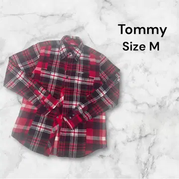 타미힐피거 체크 플란넬 셔츠 (M) 레드 네이비 가을/겨울 캐주얼