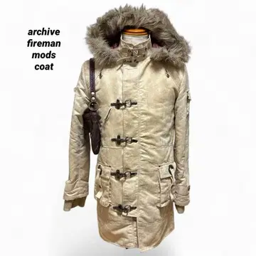 00s archive grunge fur fireman coat y2k