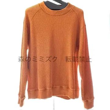 잭맨 와플 미드 넥 셔츠 버터스카치 오렌지 XXL