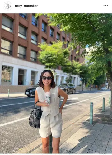 rosymonster 매니시 리본 베스트 & 숏팬츠