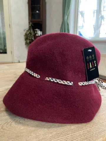 DAKS 닥스 울 햇 57cm 가을 겨울 모자 일본제 와인 레드