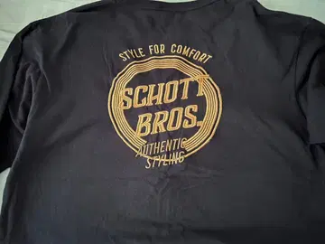 SCHOTT 블랙 롱 슬리브 롱 T셔츠