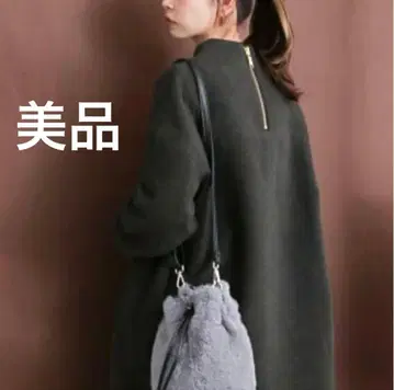 KBF kbf 백 지퍼 롱 코트 차콜 다크 그레이 새상품급