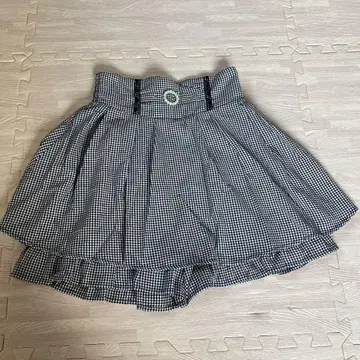 깅엄 체크 플레어 스커트