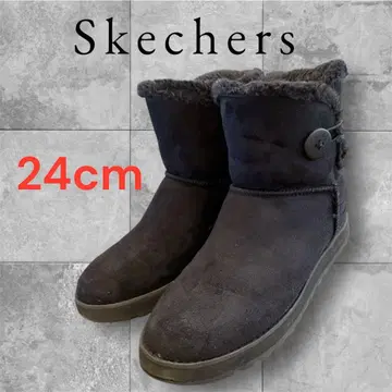 한정 가격 새상품급 스케쳐스 블랙 무스탕 부츠 버튼 포함